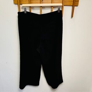 Loft Wide Leg Cropped Trousers, Black, Size 10, Side Zip